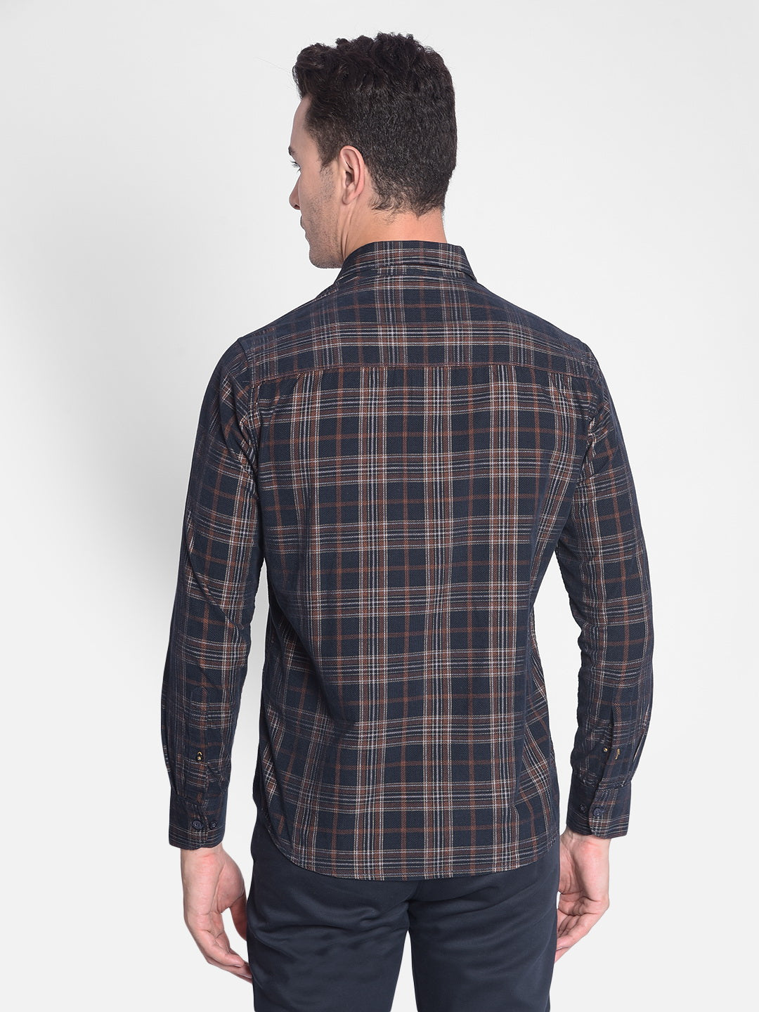 Brown Checked Shirt-Men shirts-Crimsoune Club