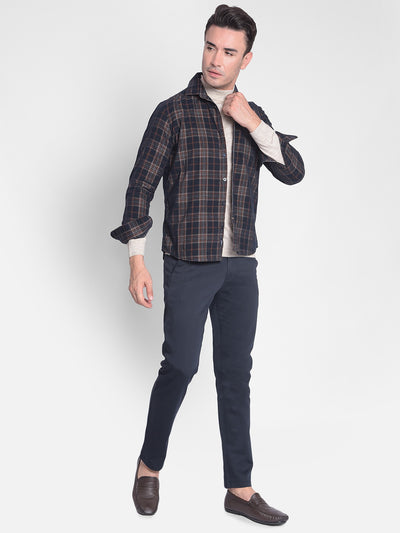 Brown Checked Shirt-Men shirts-Crimsoune Club