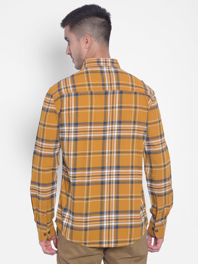 Brown Checked Shirt-Men Jeans-Crimsoune Club