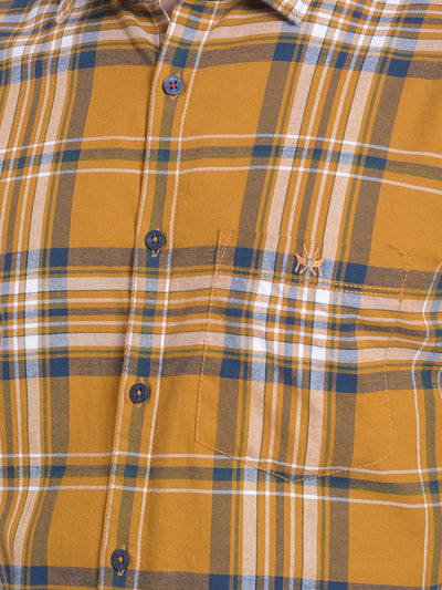 Brown Checked Shirt-Men Jeans-Crimsoune Club