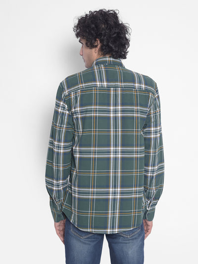 Green Checked Shirt-Men Shirts-Crimsoune Club