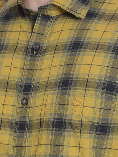 Yellow Checked Shirt-Men Shirts-Crimsoune Club