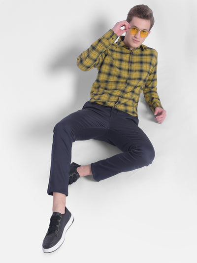 Yellow Checked Shirt-Men Shirts-Crimsoune Club