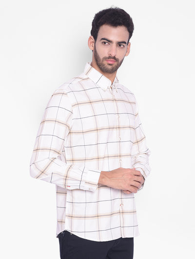 White Checked Shirt-Mens Shirts-Crimsoune Club