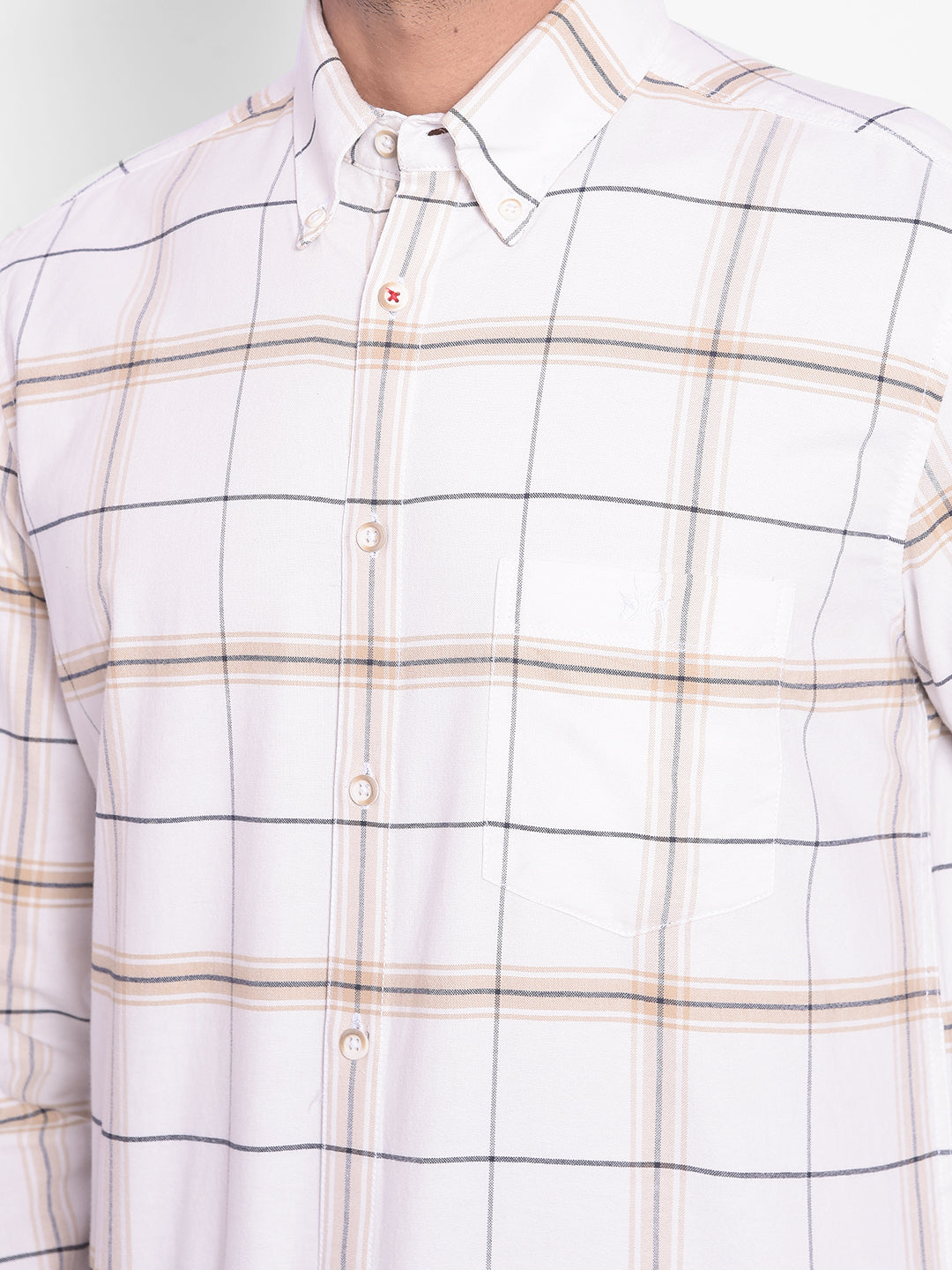 White Checked Shirt-Mens Shirts-Crimsoune Club