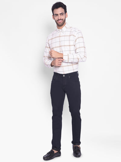 White Checked Shirt-Mens Shirts-Crimsoune Club