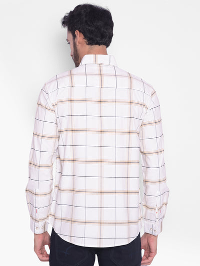 White Checked Shirt-Mens Shirts-Crimsoune Club