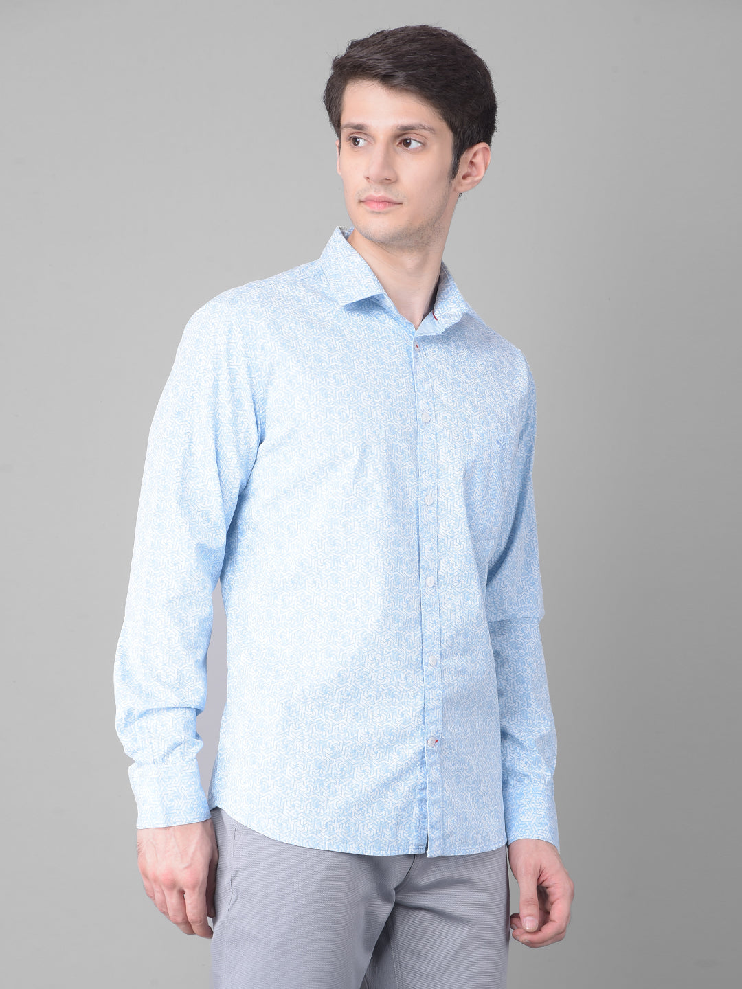 Blue Printed Shirt-Men Shirts-Crimsoune Club