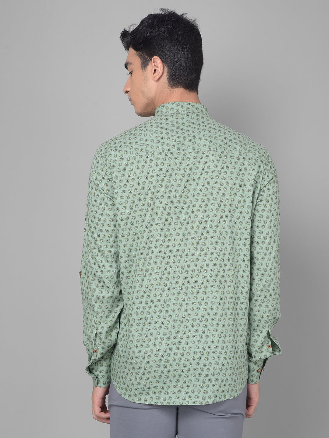 Olive Printed Kurta-Men Kurtas-Crimsoune Club