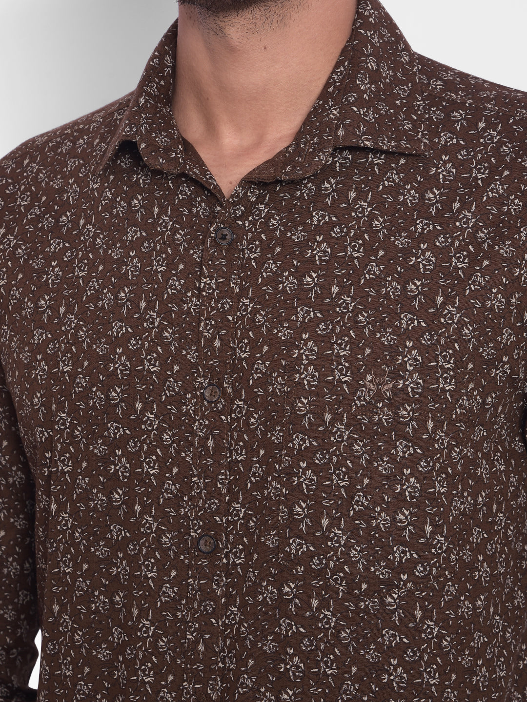 Brown Printed Shirt-Mens Shirts-Crimsoune Club
