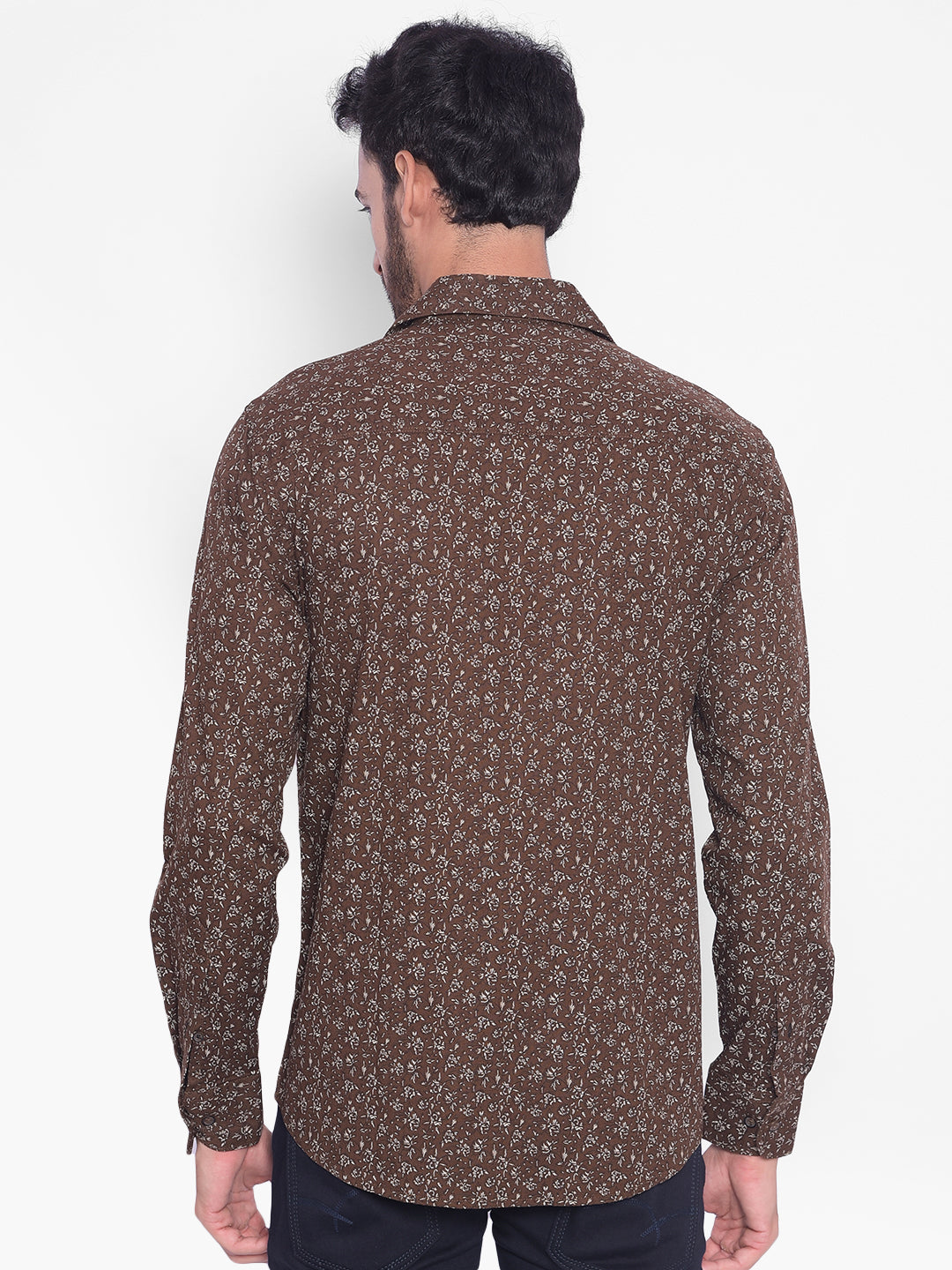 Brown Printed Shirt-Mens Shirts-Crimsoune Club