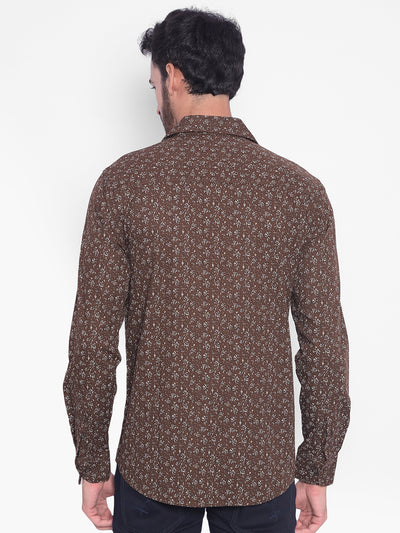 Brown Printed Shirt-Mens Shirts-Crimsoune Club
