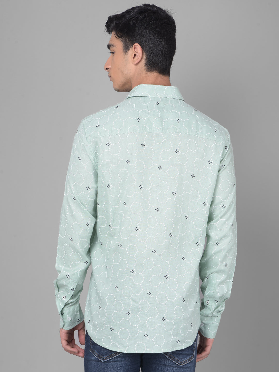 Green Printed Shirt-Men Shirts-Crimsoune Club
