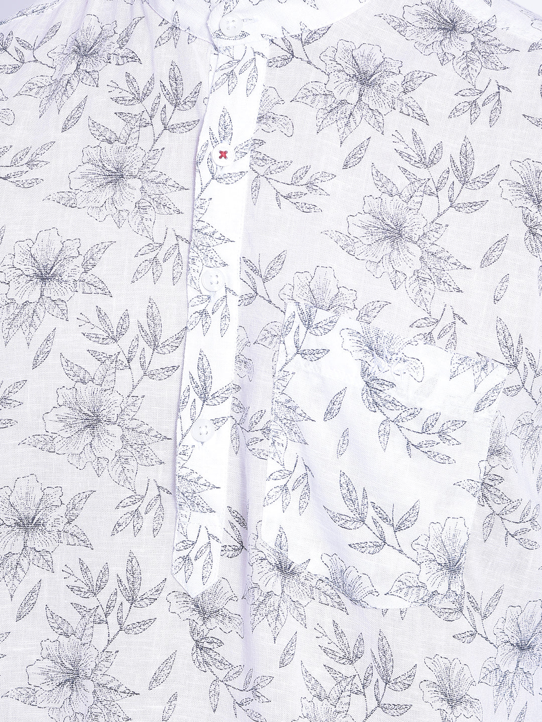 White Floral kurta-Men Jeans-Crimsoune Club