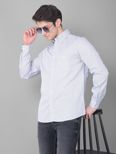 Blue Printed Shirt-Men Shirts-Crimsoune Club