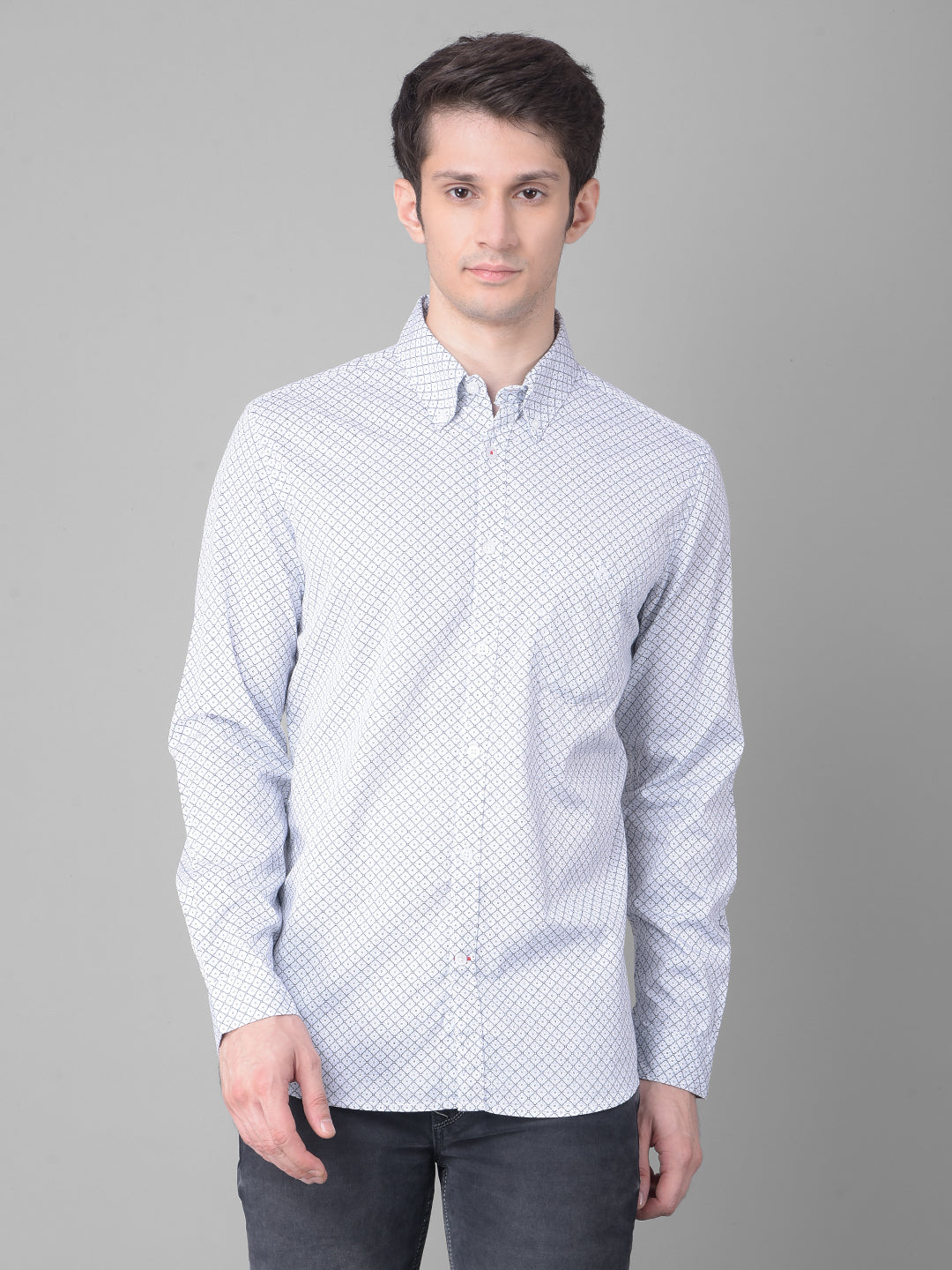 Blue Printed Shirt-Men Shirts-Crimsoune Club