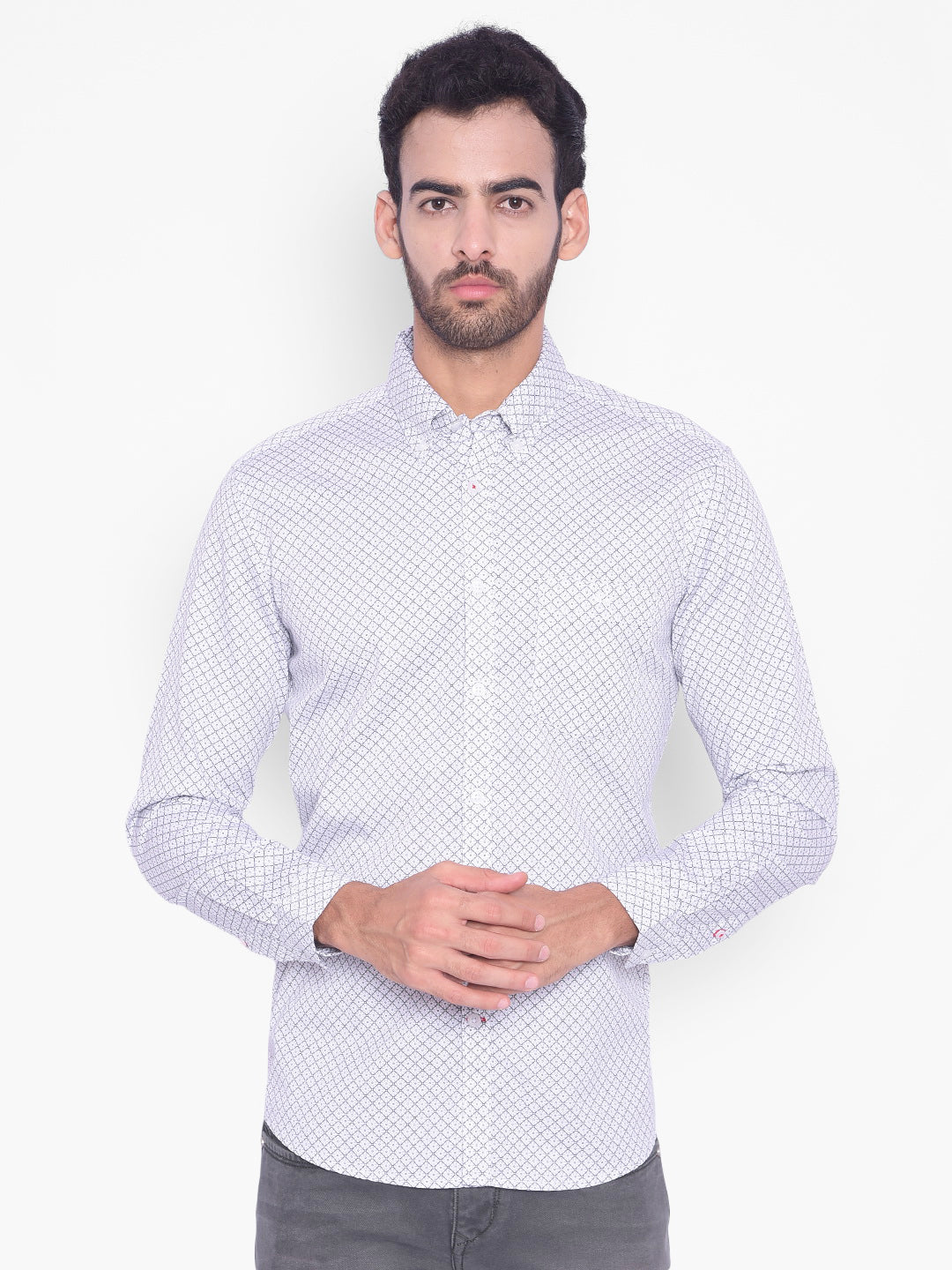 Grey Printed Shirt-Mens Shirts-Crimsoune Club