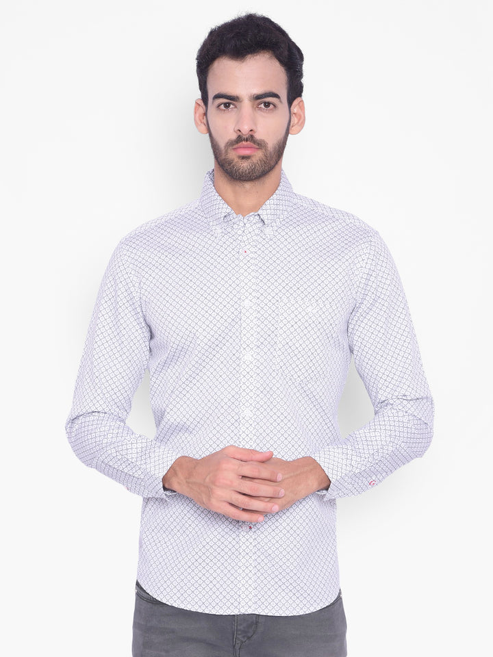 Grey Printed Shirt-Mens Shirts-Crimsoune Club