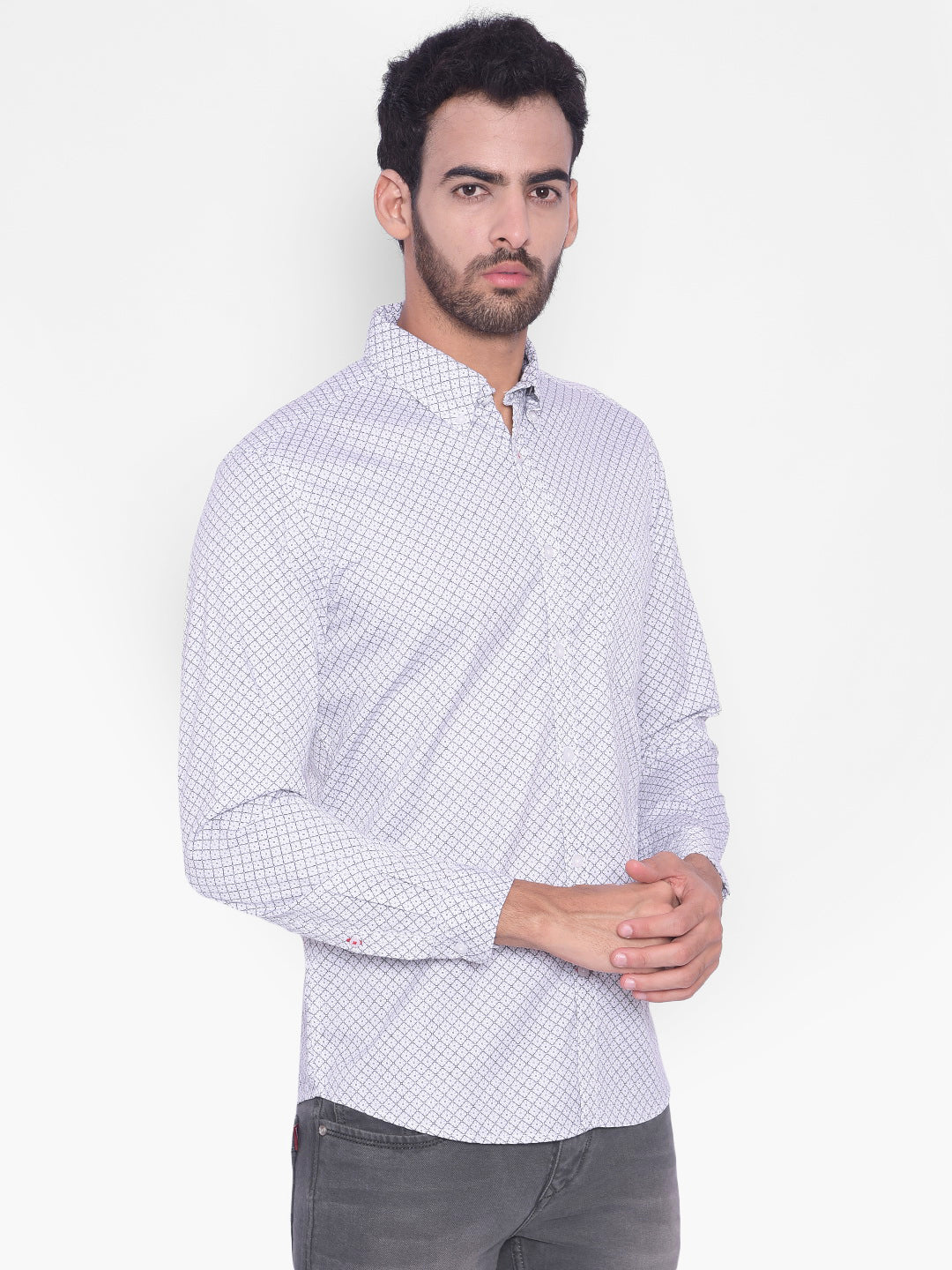 Grey Printed Shirt-Mens Shirts-Crimsoune Club