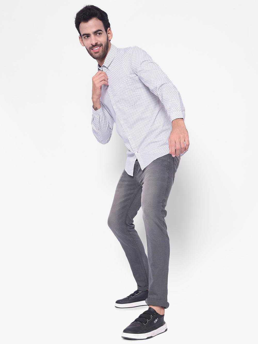 Grey Printed Shirt-Mens Shirts-Crimsoune Club