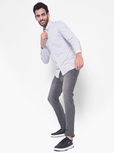 Grey Printed Shirt-Mens Shirts-Crimsoune Club