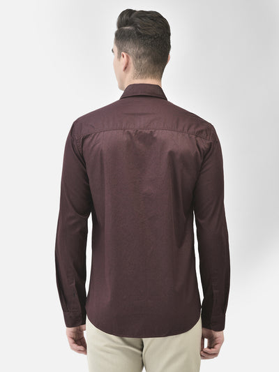 Maroon Printed Shirt-Men Shirts-Crimsoune Club