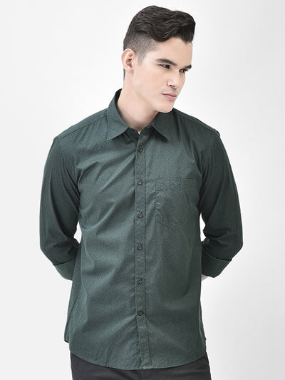 Green Printed Shirt-Men Shirts-Crimsoune Club