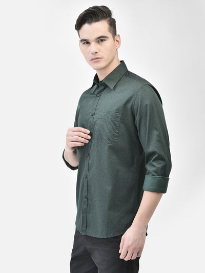 Green Printed Shirt-Men Shirts-Crimsoune Club