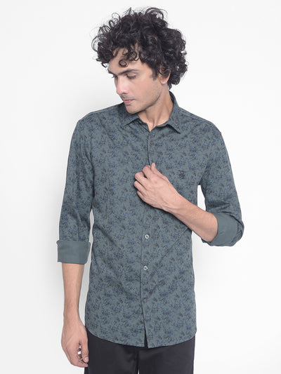 Green Printed Shirt-Men Shirts-Crimsoune Club