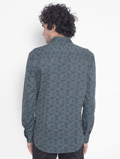 Green Printed Shirt-Men Shirts-Crimsoune Club