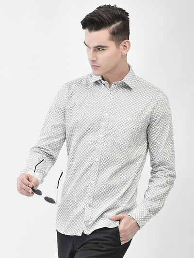 White Printed Shirt-Men Shirts-Crimsoune Club