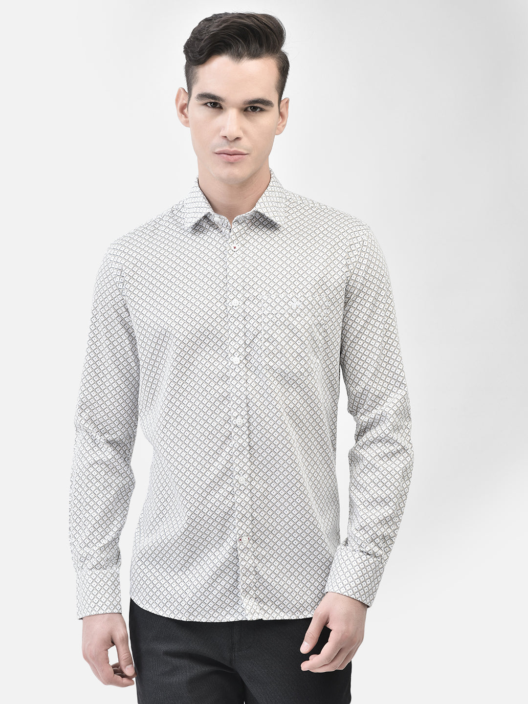 White Printed Shirt-Men Shirts-Crimsoune Club