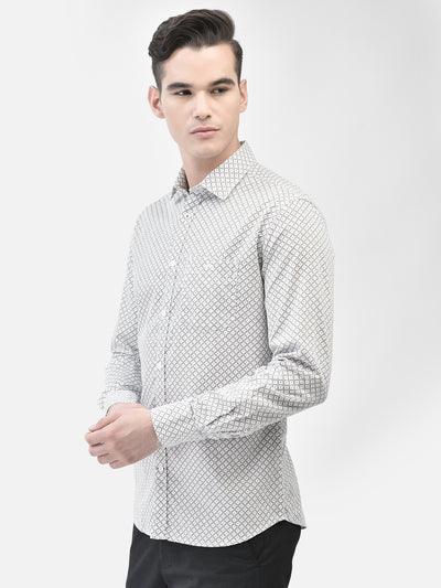 White Printed Shirt-Men Shirts-Crimsoune Club