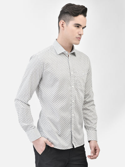 White Printed Shirt-Men Shirts-Crimsoune Club