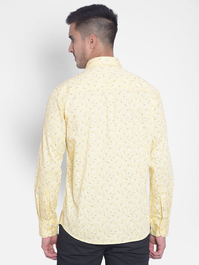 Yellow Printed Shirt-Men Jeans-Crimsoune Club