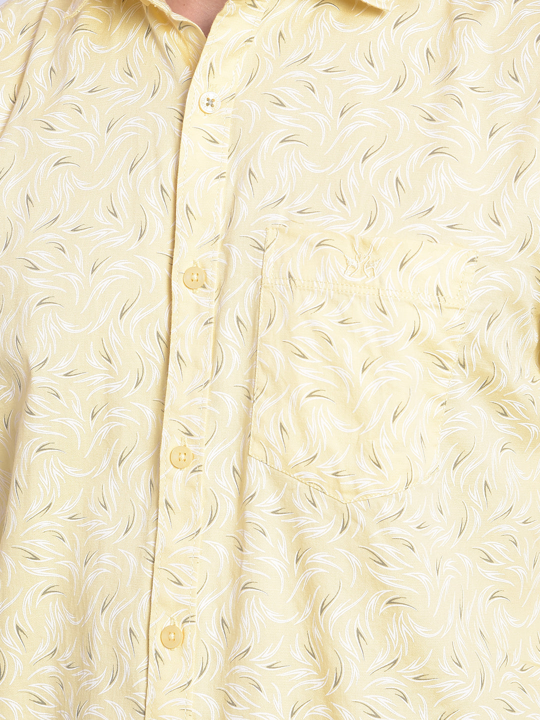 Yellow Printed Shirt-Men Jeans-Crimsoune Club