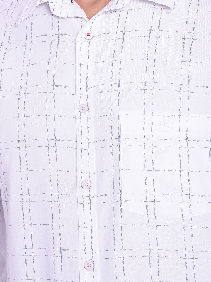 White Checked Shirt-Mens Shirts-Crimsoune Club
