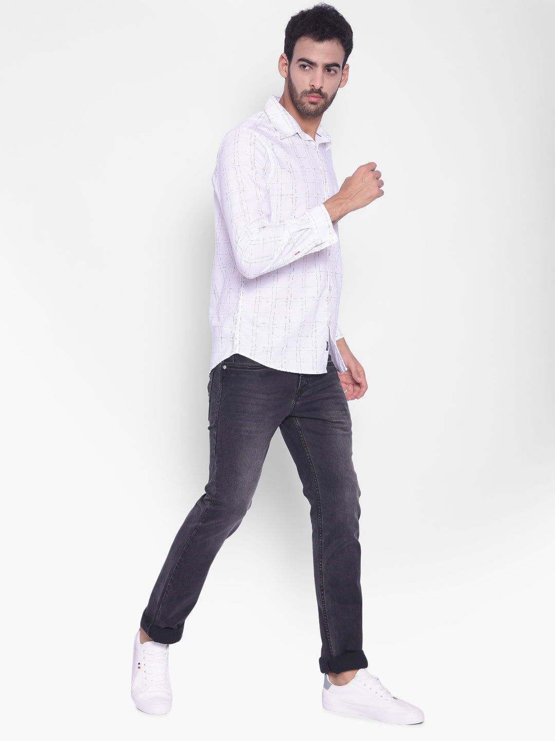 White Checked Shirt-Mens Shirts-Crimsoune Club