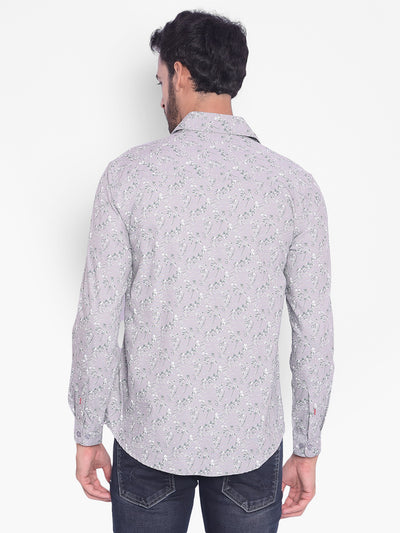 Grey Floral Shirt-Mens Shirts-Crimsoune Club