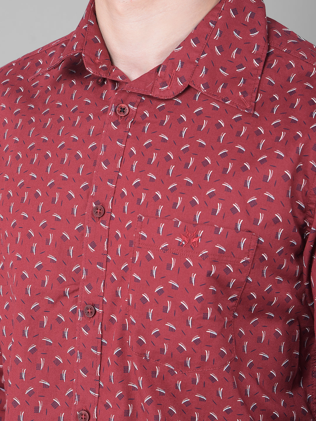 Maroon Printed Shirt-Men Shirts-Crimsoune Club