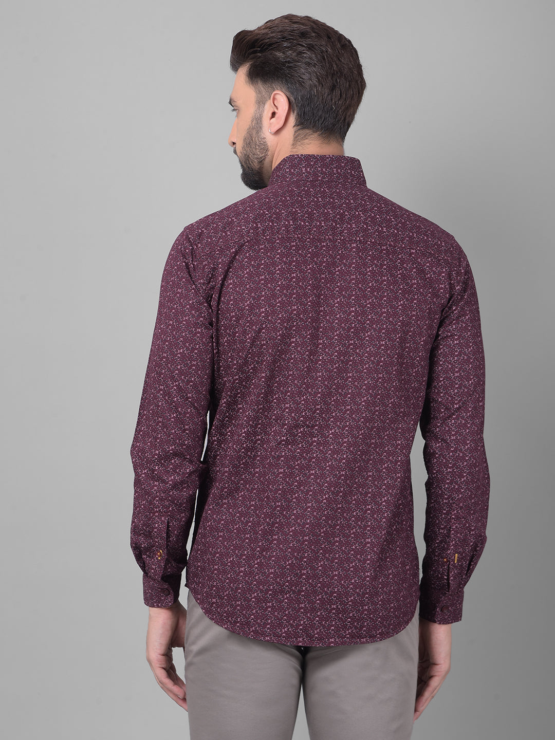 Wine Printed Shirt-Men Shirts-Crimsoune Club