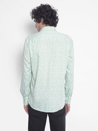 Green Printed Shirt-Men Shirts-Crimsoune Club