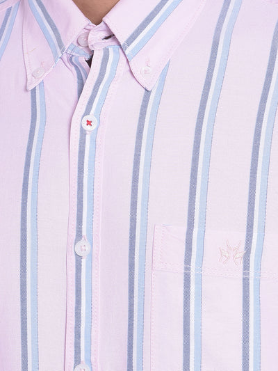 Pink Striped Shirt-Mens Shirts-Crimsoune Club