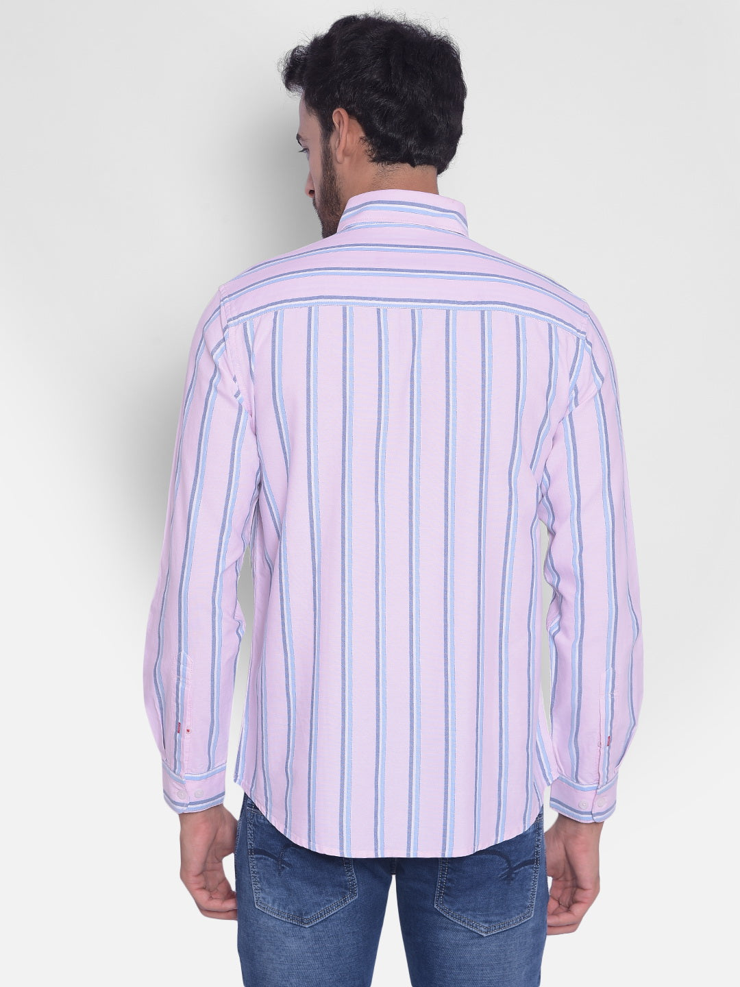Pink Striped Shirt-Mens Shirts-Crimsoune Club