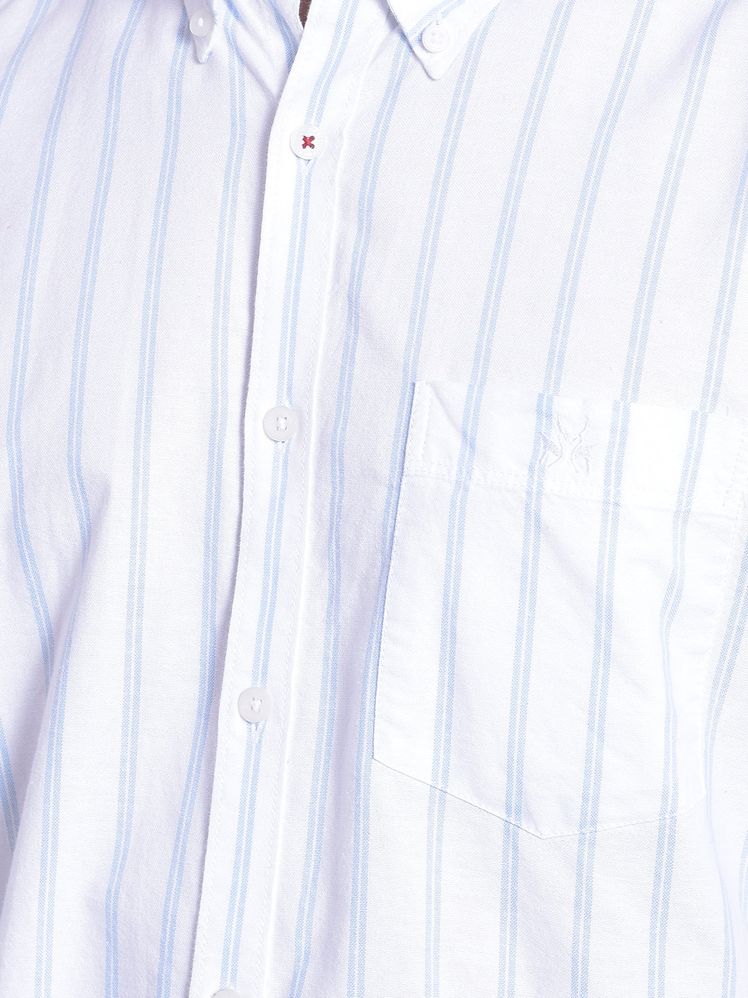 White Striped Shirt-Men Jeans-Crimsoune Club