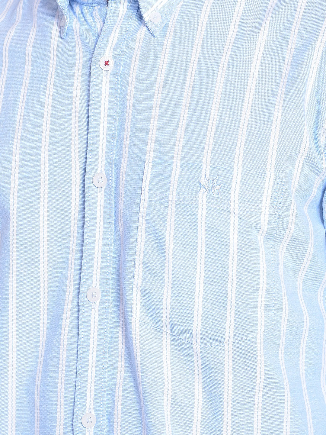 Blue Striped Shirt-Men Jeans-Crimsoune Club