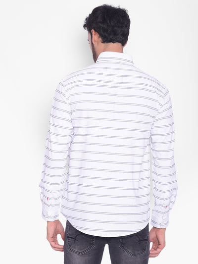 White Striped Shirt-Mens Shirts-Crimsoune Club