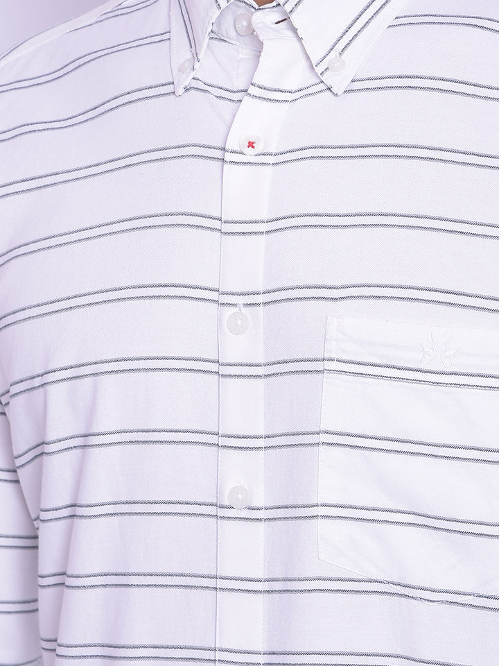 White Striped Shirt-Mens Shirts-Crimsoune Club