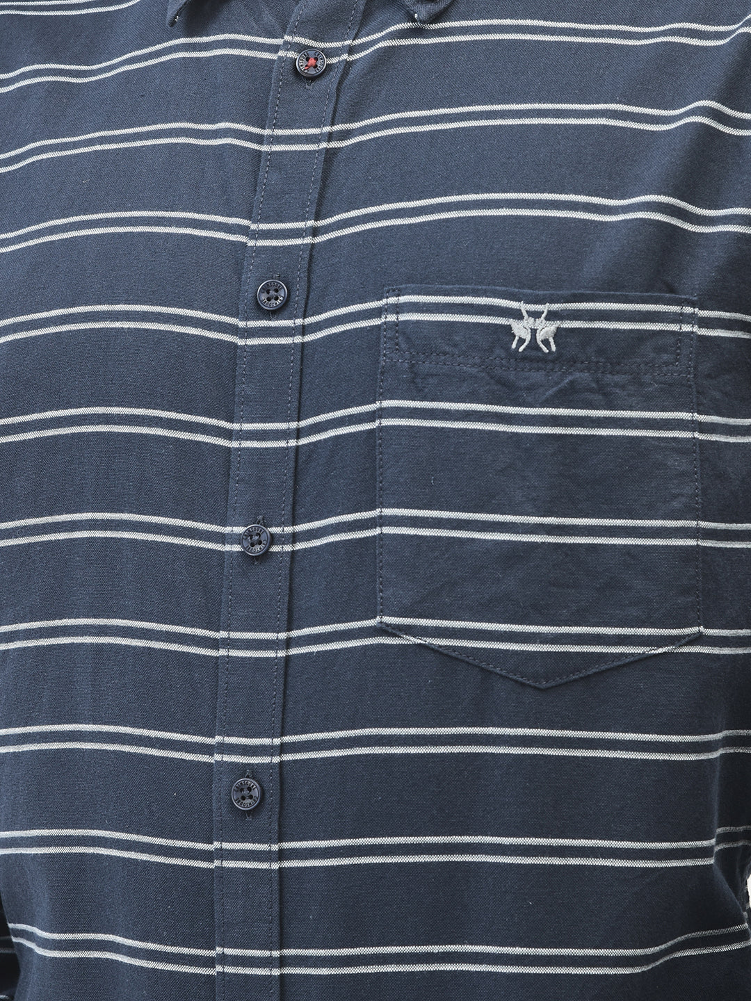 Navy Blue Striped Shirt-Men Shirts-Crimsoune Club