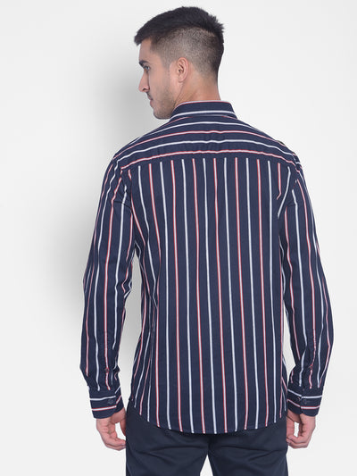 Red Striped Shirt-Men Jeans-Crimsoune Club